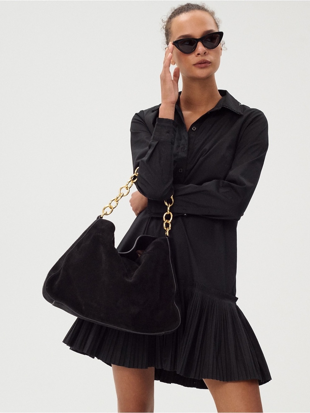 J crew Berkeley chainlink shoulder bag in suede